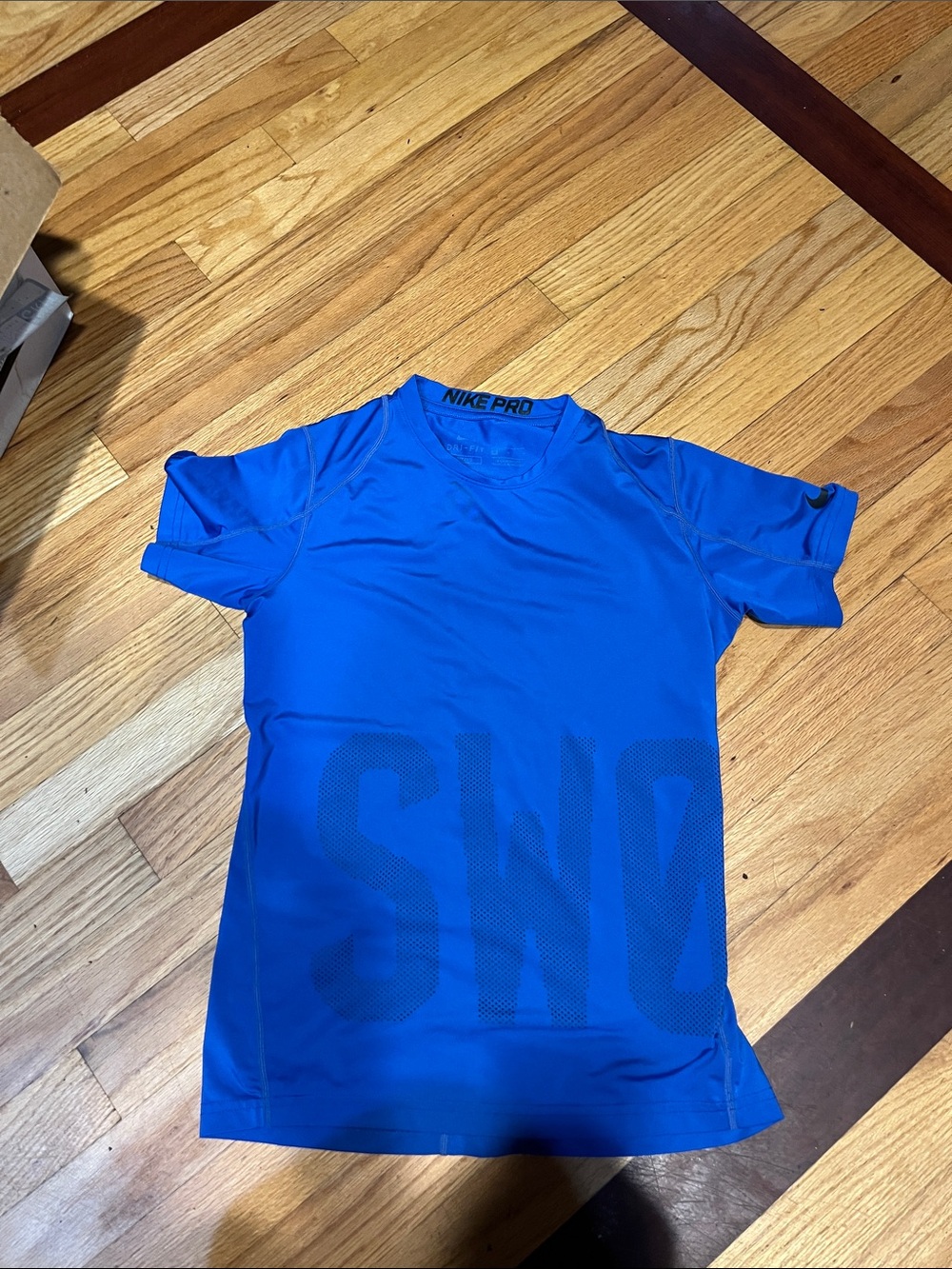 Nike Blue Short Sleeve Performance Tee with Subtle Front Print